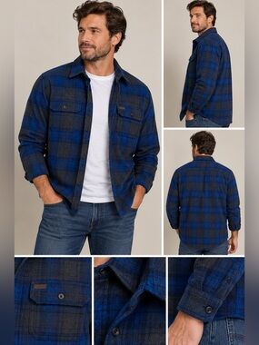 Orvis Men’s Flannel‎ Size Medium Blue/Black/Gray